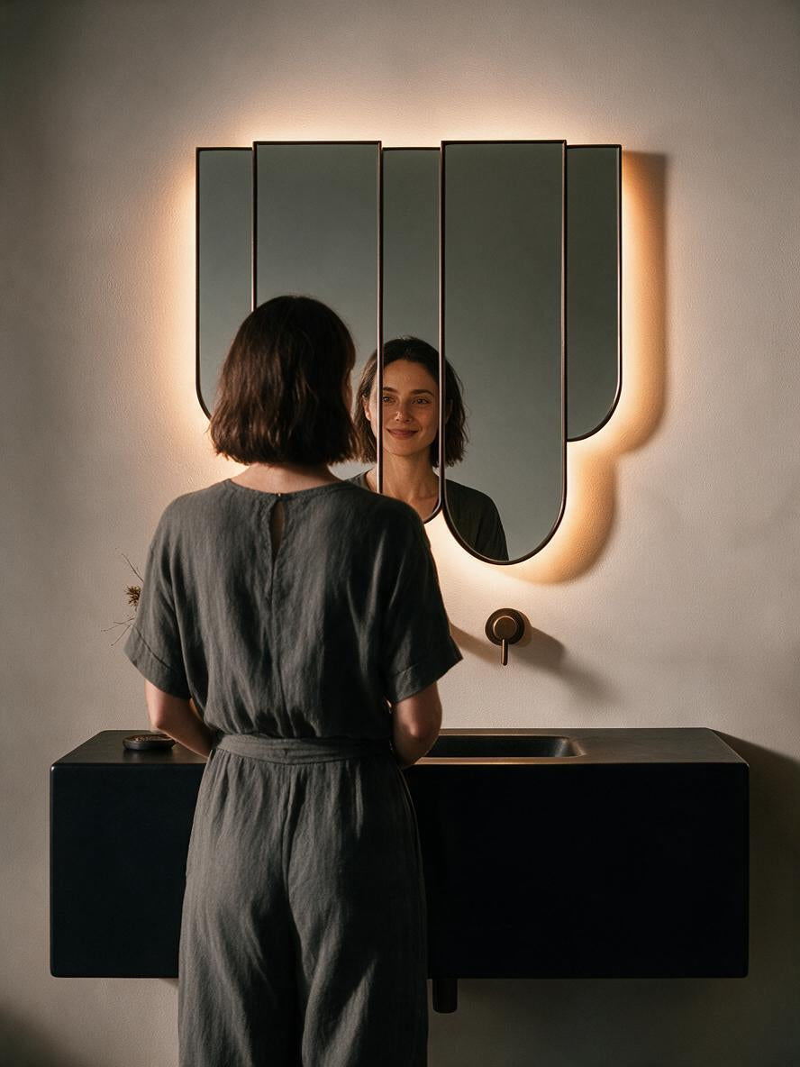 dropping arcs backlit mirror