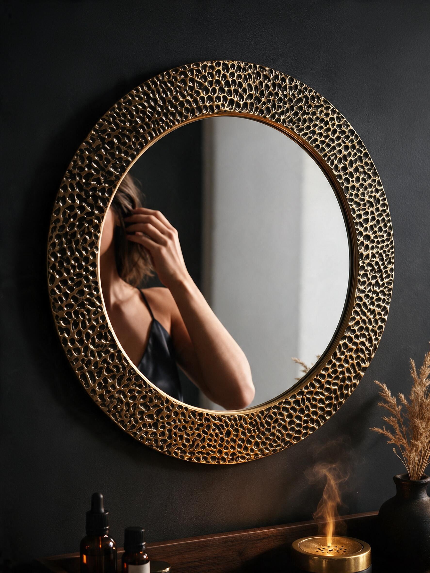 Gold Crushed RD Mirror
