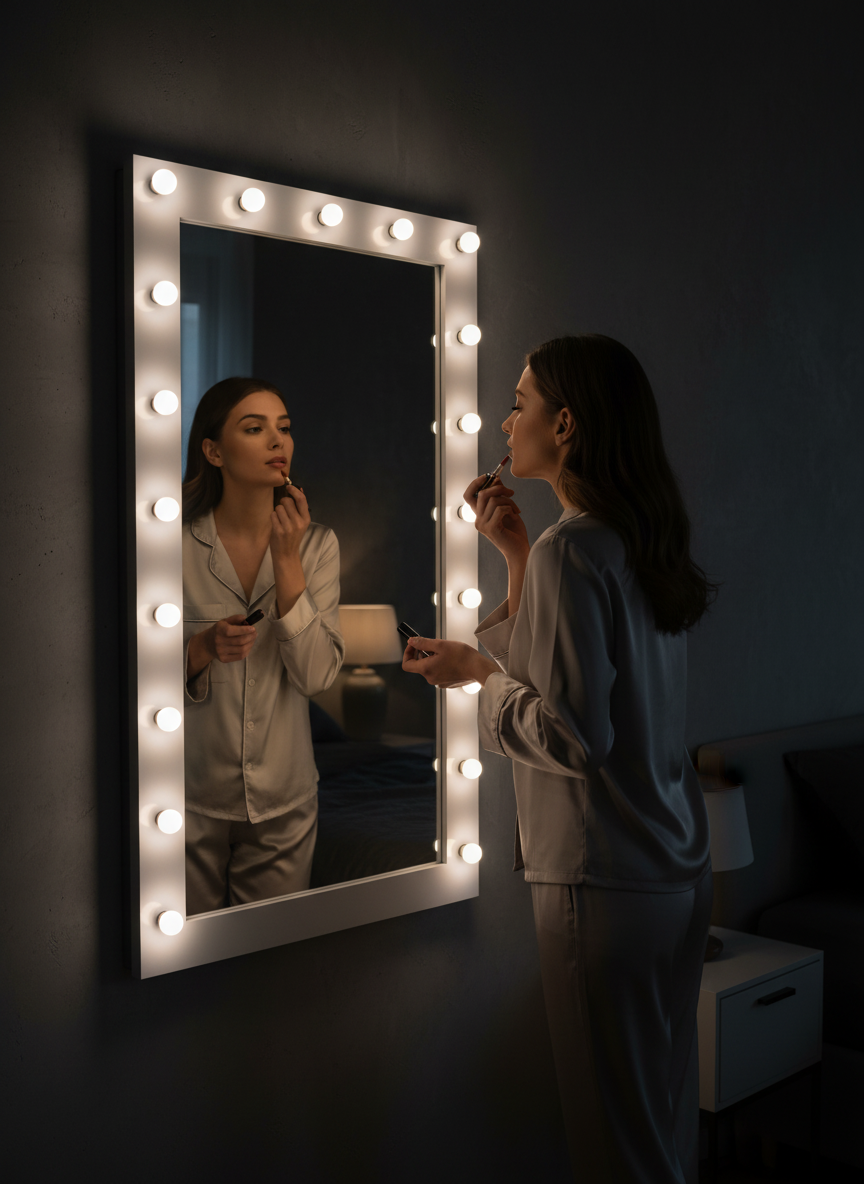 F1-size hollywood makeup mirror