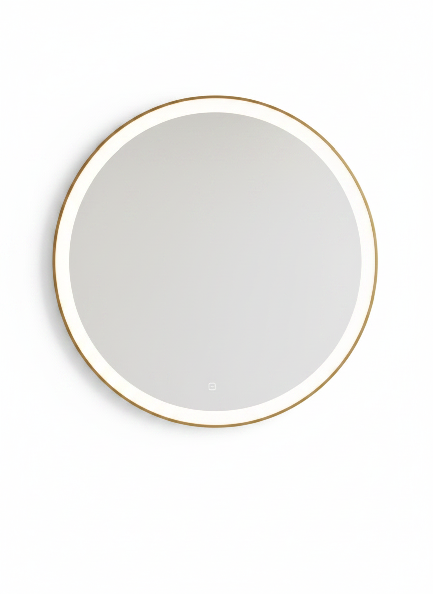 Brass PVD Round Frontlit Mirror