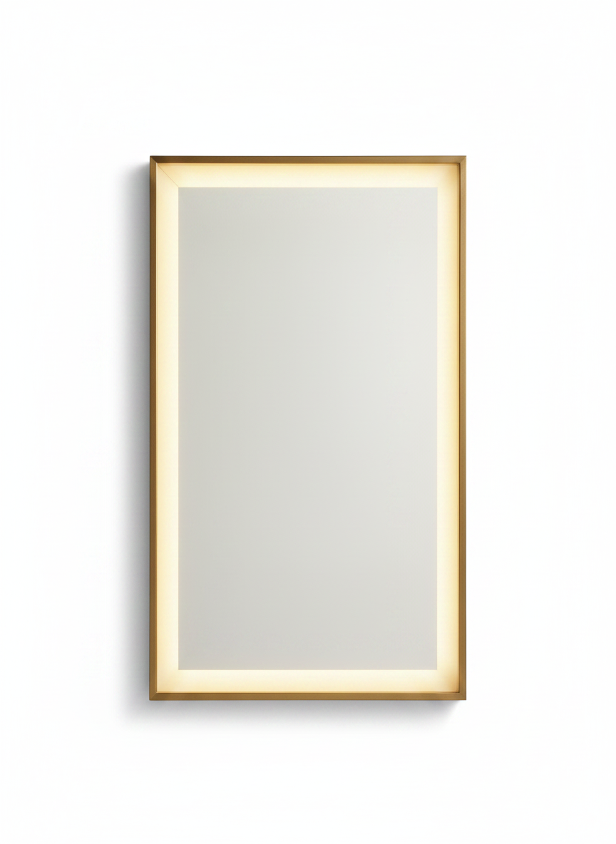 Recdec gold led mirror for bathroom
