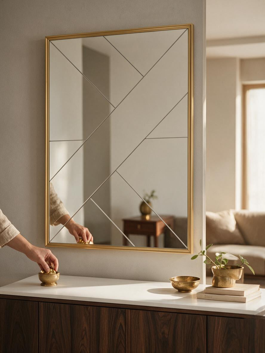 Geometric Gold Decorative Mirror