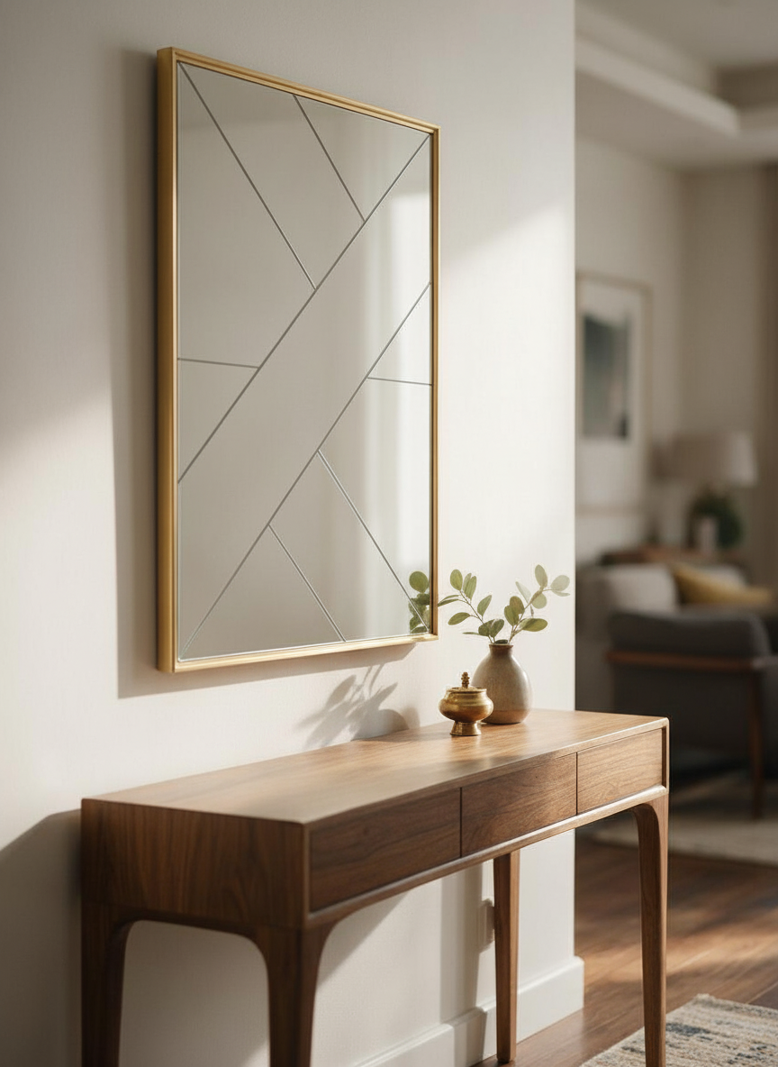 Geometric Gold Decorative Mirror
