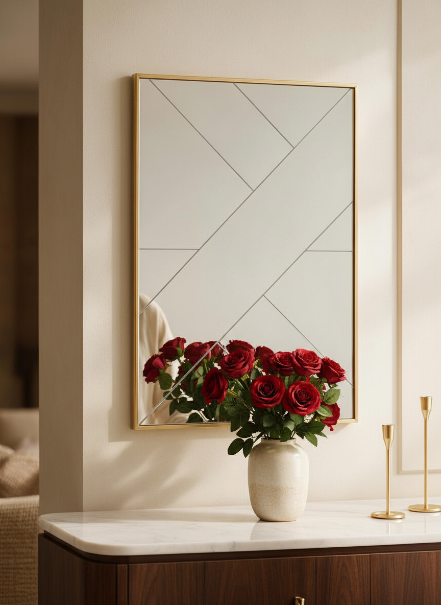 Geometric Gold Decorative Mirror