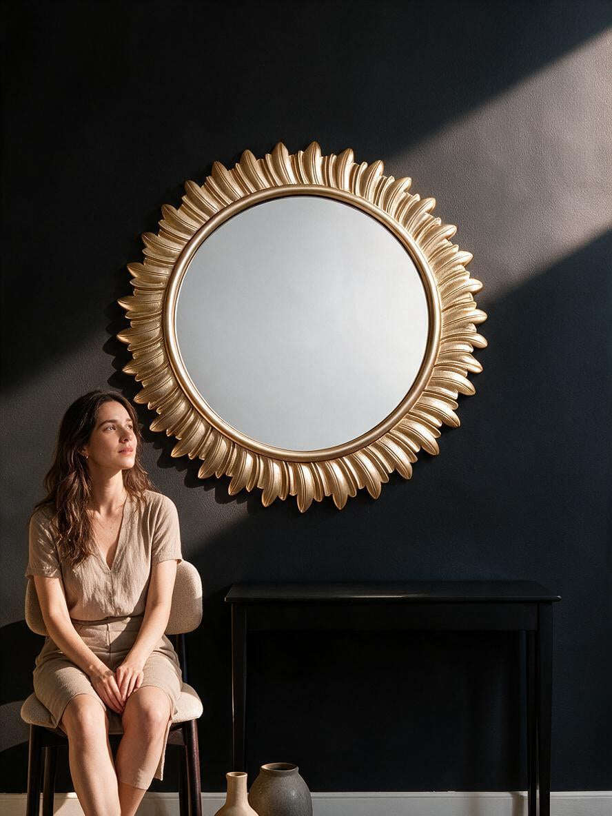 Gold Leaf Newsun Mirror