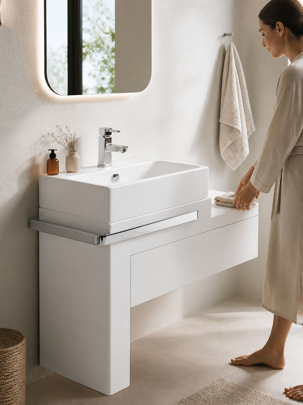 White Bemma Bathroom Vanity