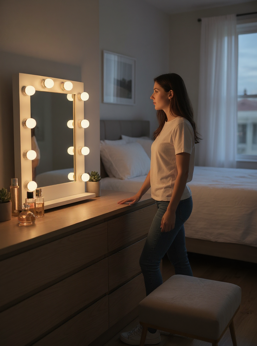 V Pearl Hollywood Makeup Mirror