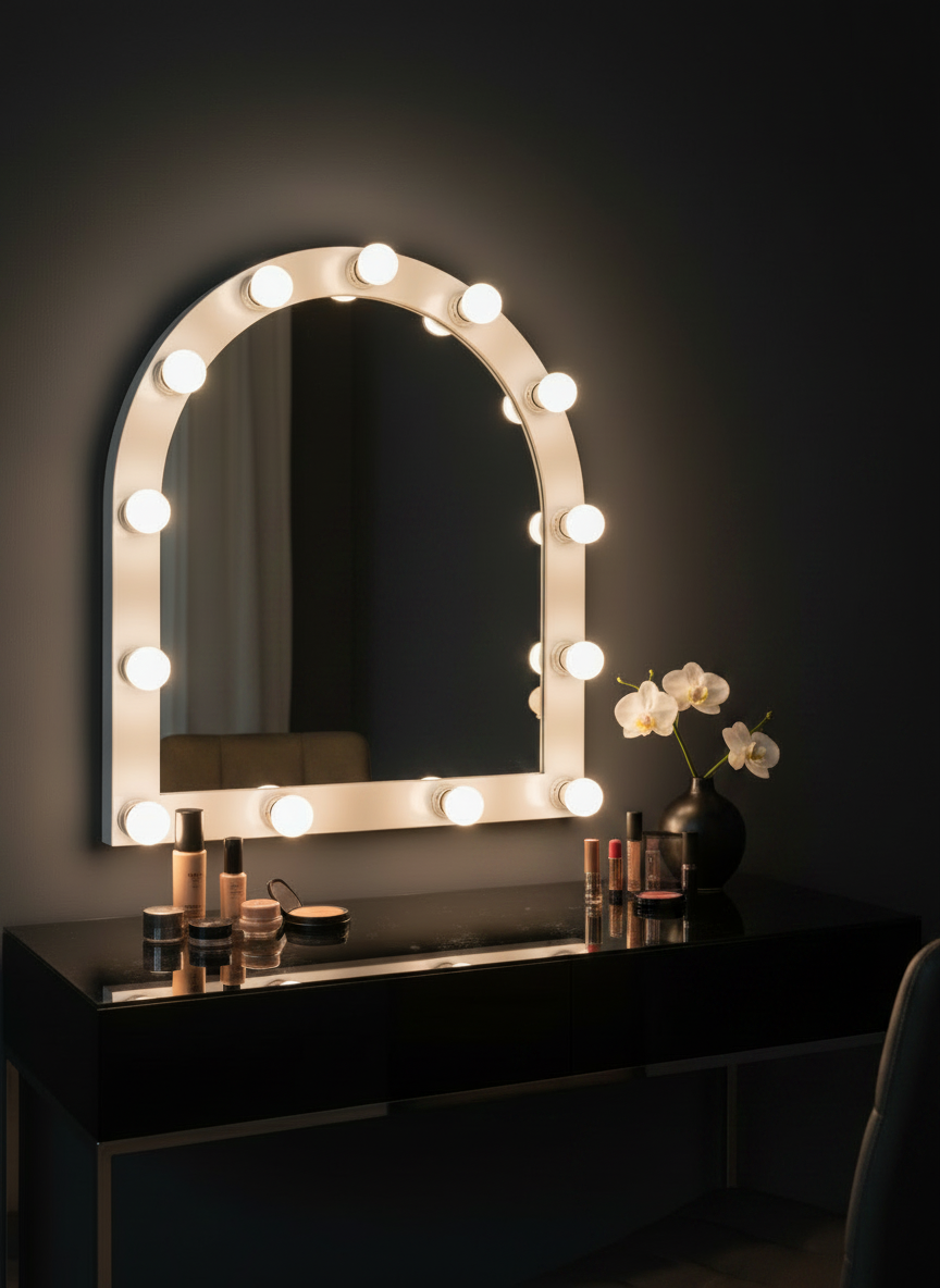 Glazing White Makeup Mirror