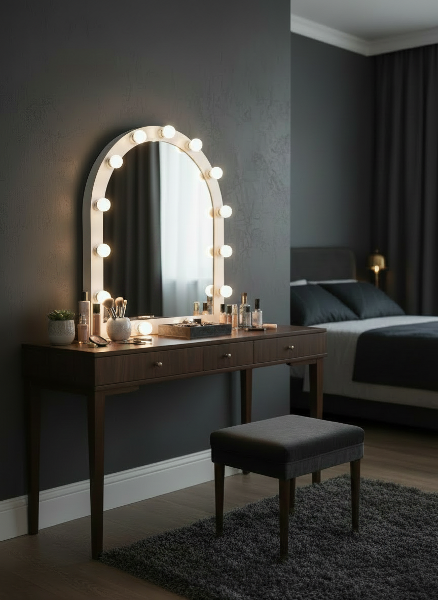 Glazing White Makeup Mirror