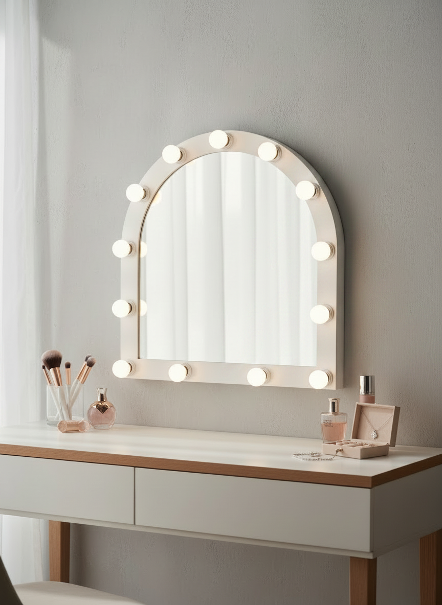 Glazing White Makeup Mirror