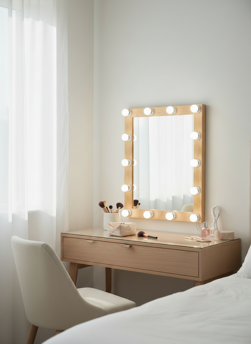 Oak-wood G4 vanity mirror