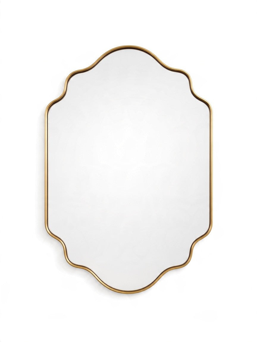 Scalloped gold dc mirror