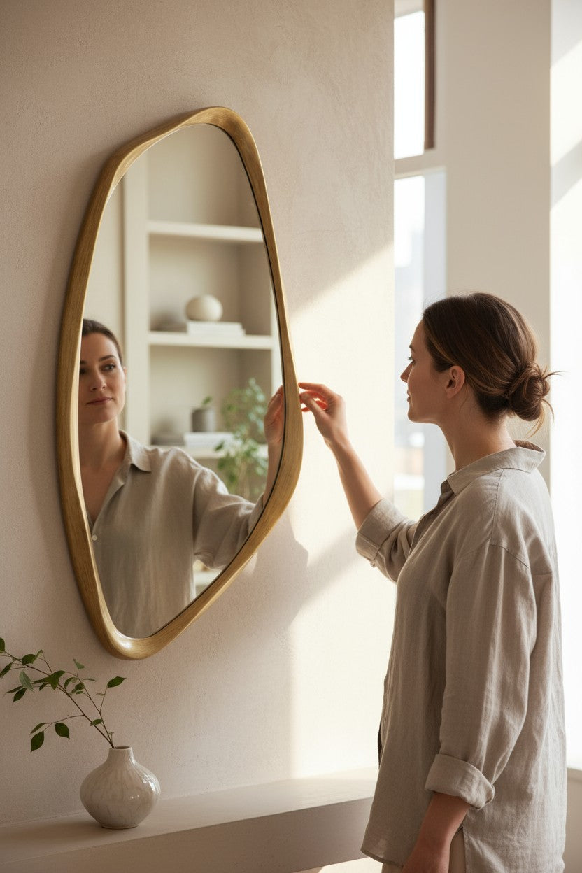 Drefse Gold organic shaped mirror