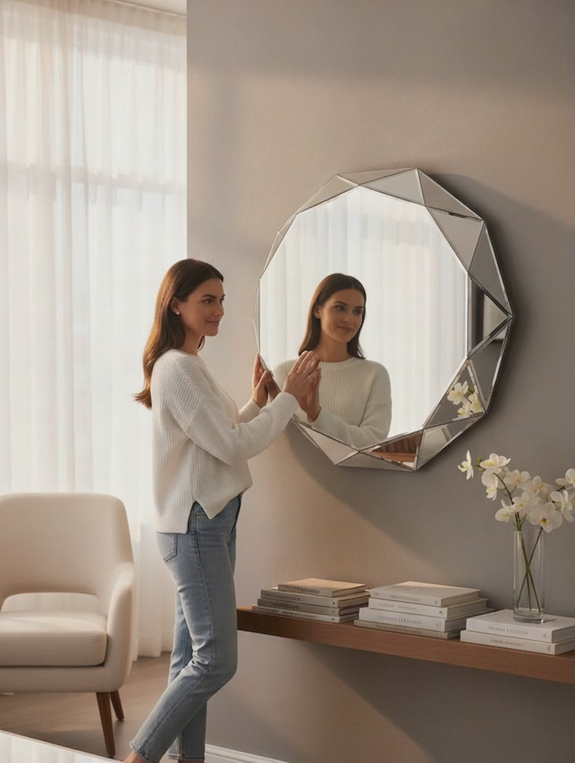 Round Diamond Decorative Mirror