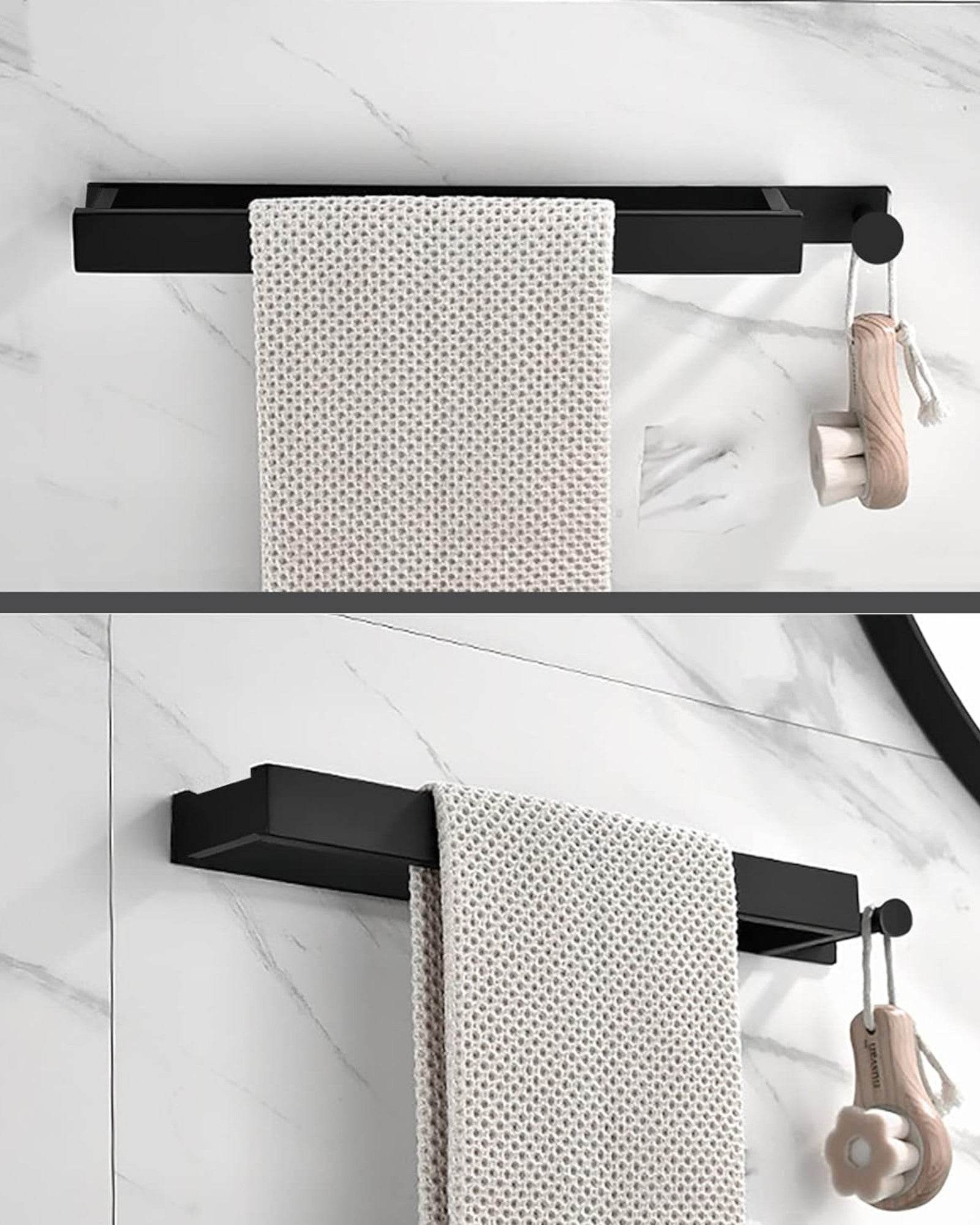 Black Dorzo towel holder - Mirrorwalla