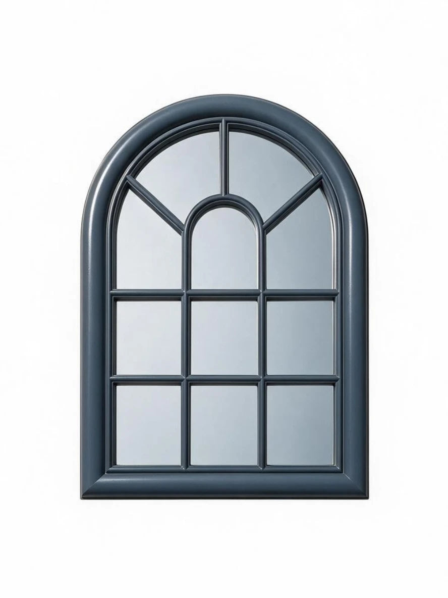 Grey Arched Window-Style DC Mirror