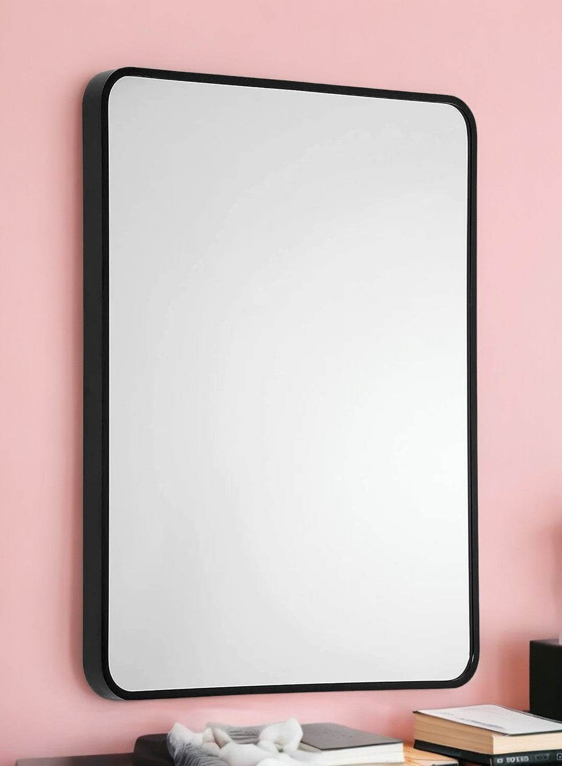Gizli Black Aluminium Dc Mirror - Mirrorwalla